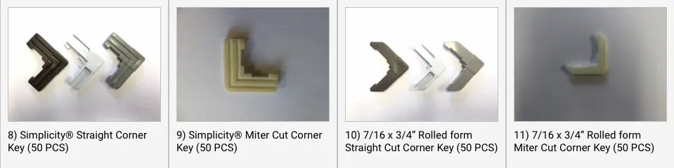 Aluminum screen frame extrusion profiles in several finishes