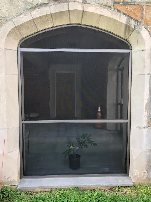 Screen Wall System enclosure with custom arched tops at a Bloomfield, Connecticut home, view 9