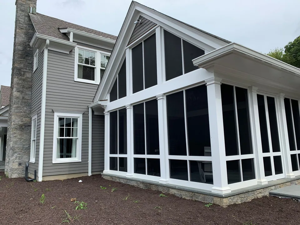 Completed Snapp Screen System installation on a residential porch